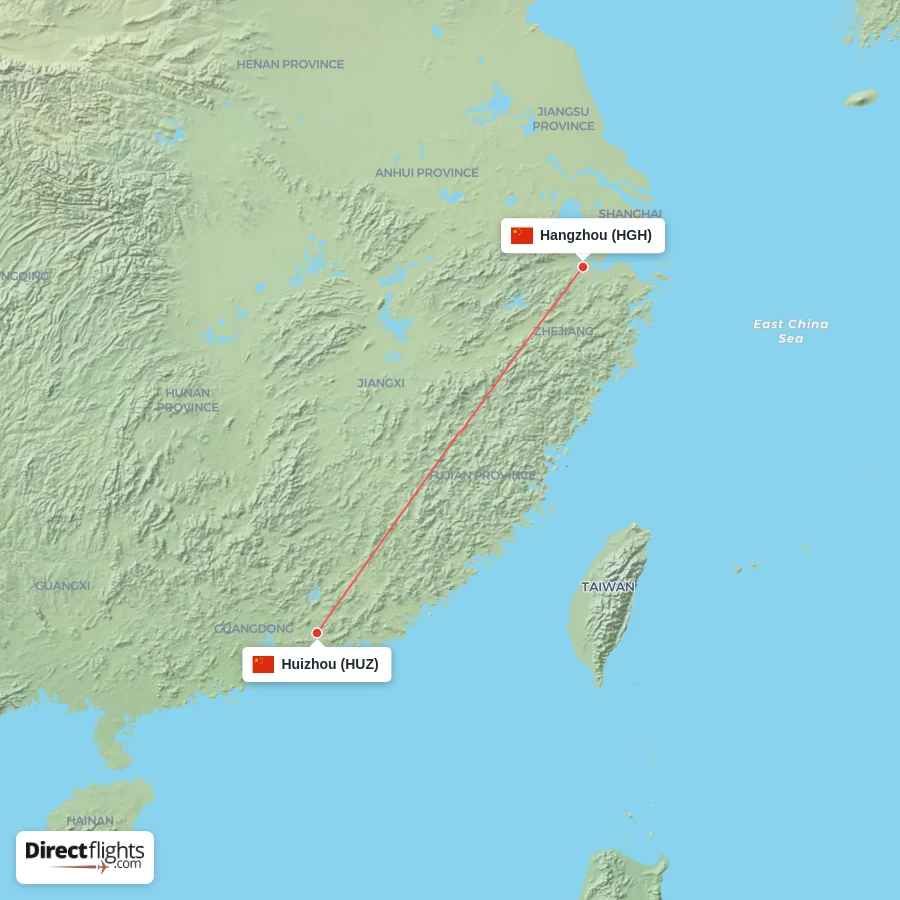 HUZ - HGH route map