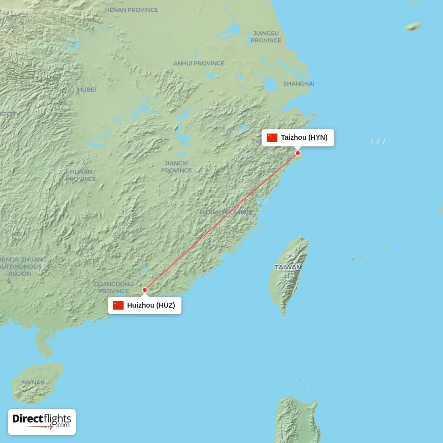 HUZ - HYN route map