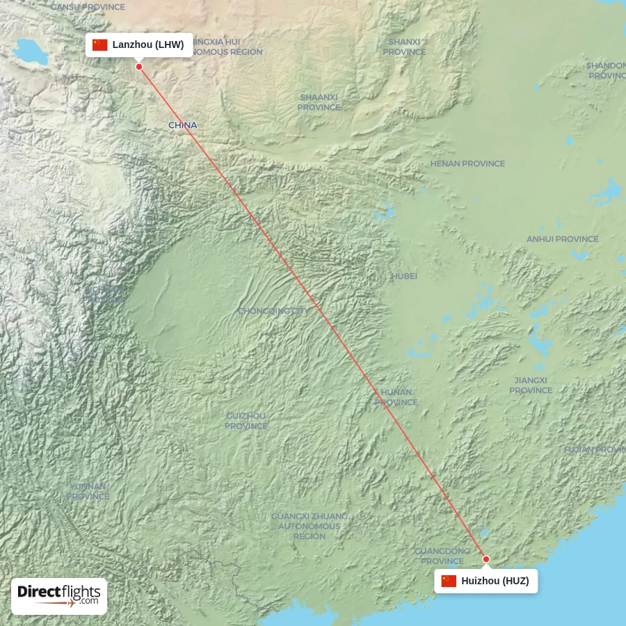 HUZ - LHW route map