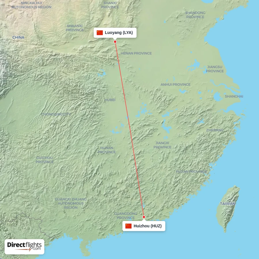 HUZ - LYA route map