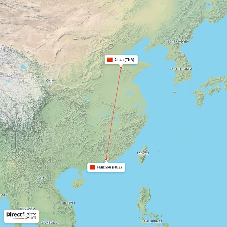 HUZ - TNA route map