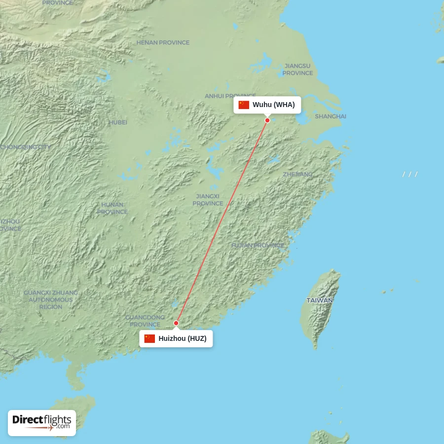 HUZ - WHA route map