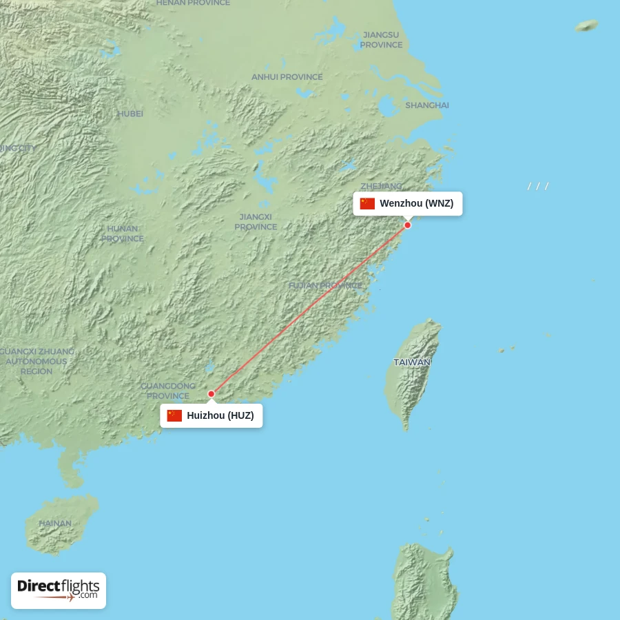 HUZ - WNZ route map