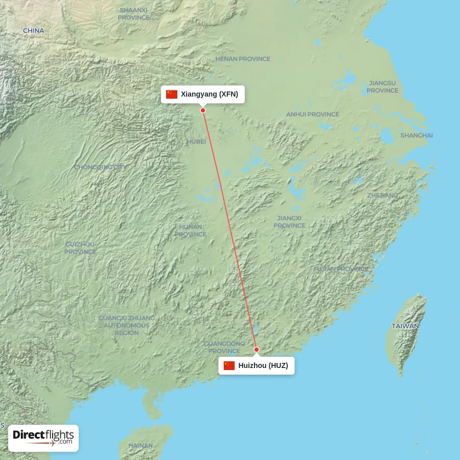 HUZ - XFN route map
