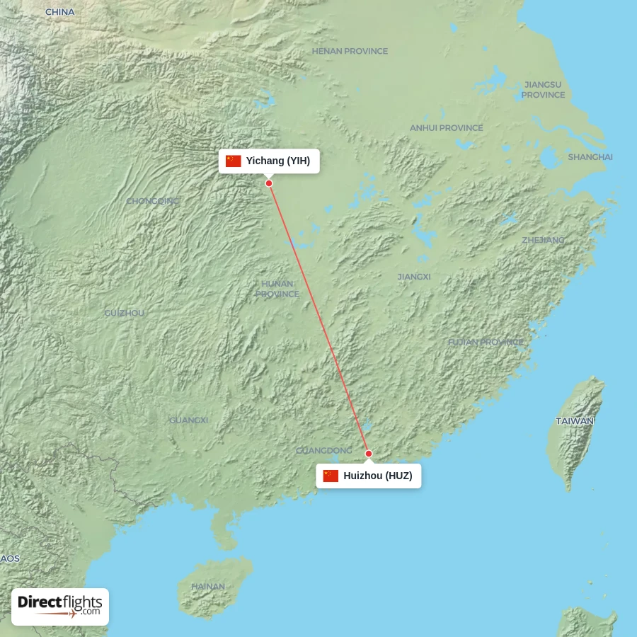 HUZ - YIH route map