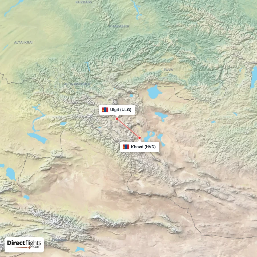HVD - ULG route map