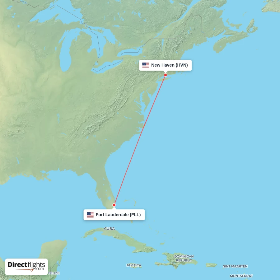 HVN - FLL route map