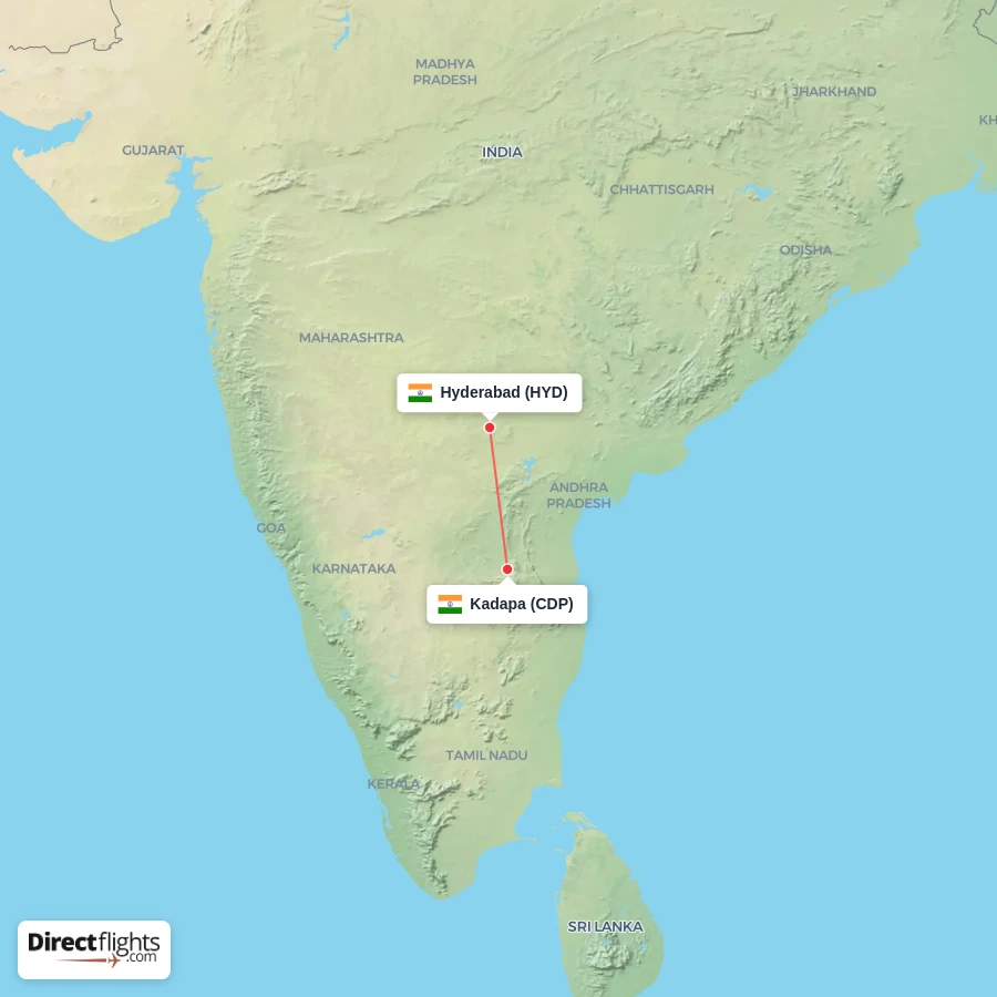 HYD - CDP route map