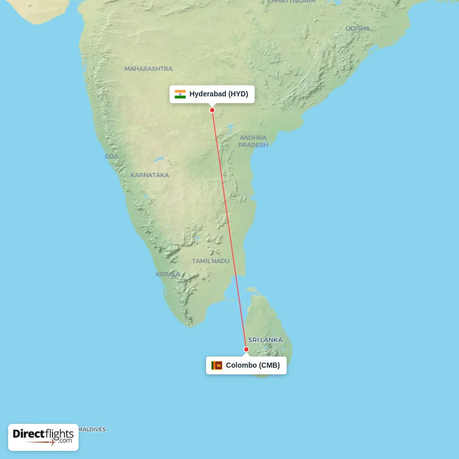 HYD - CMB route map