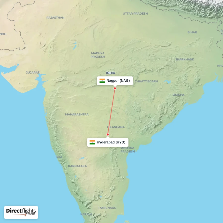 HYD - NAG route map