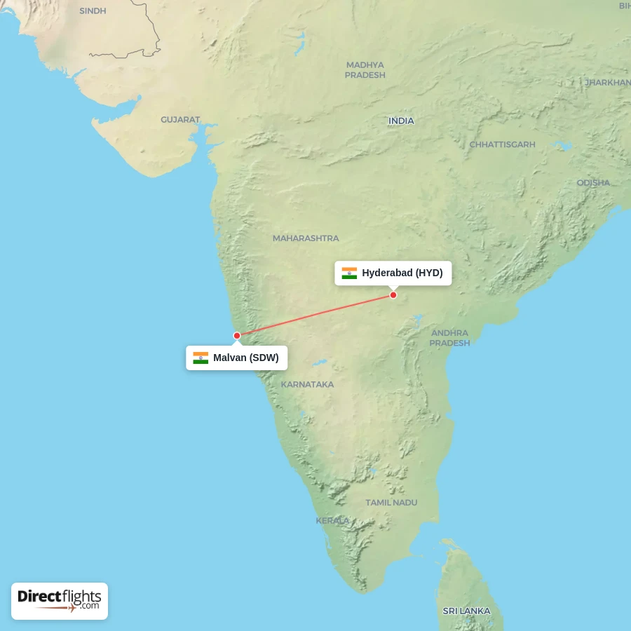 HYD - SDW route map