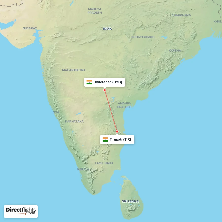 HYD - TIR route map