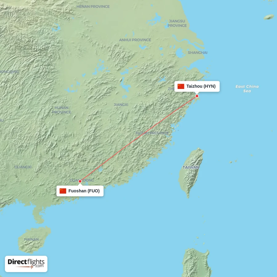 HYN - FUO route map