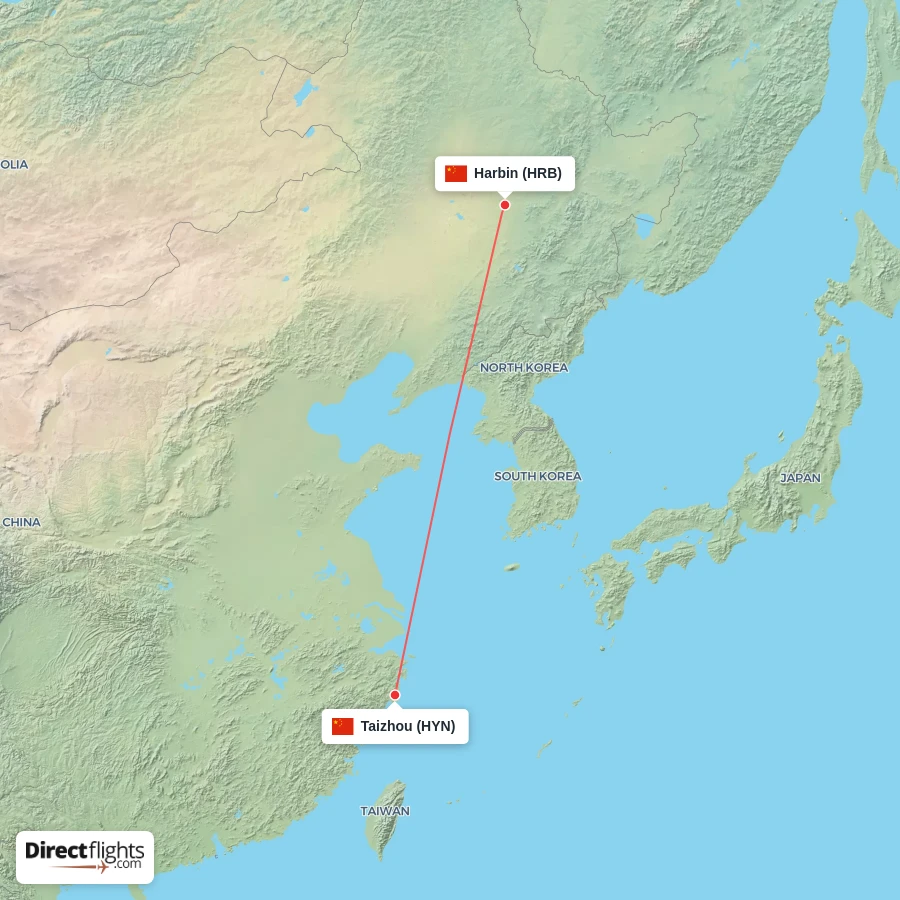 HYN - HRB route map