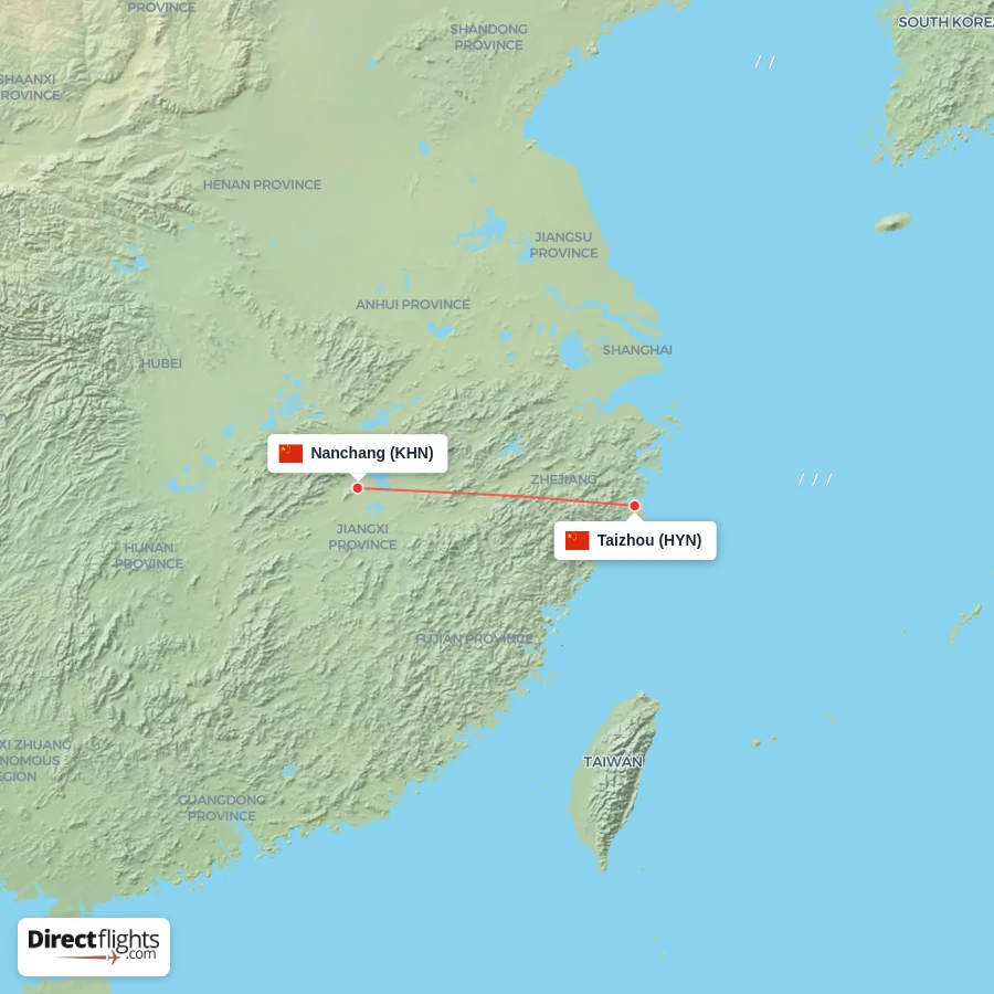 HYN - KHN route map