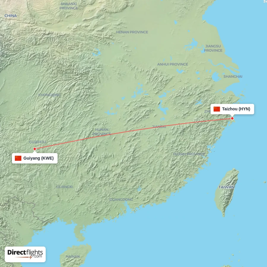 HYN - KWE route map