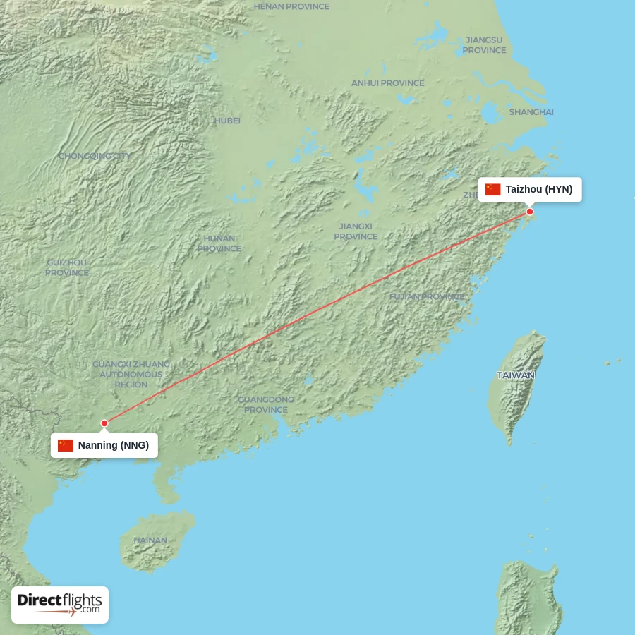 HYN - NNG route map
