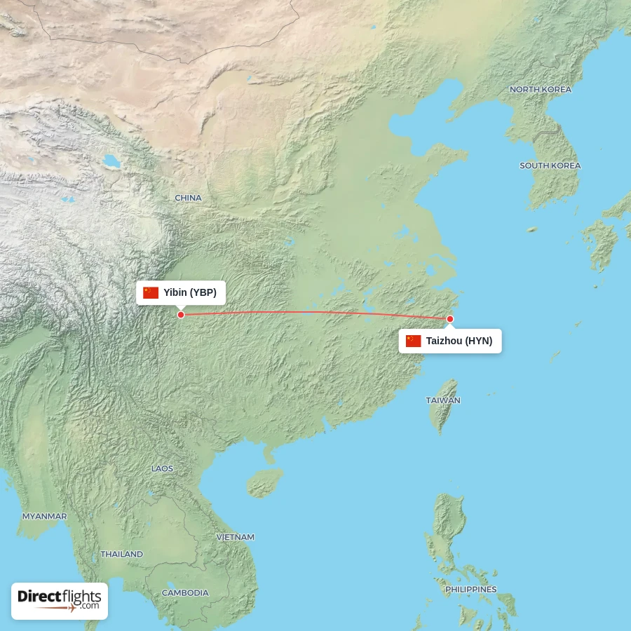 HYN - YBP route map