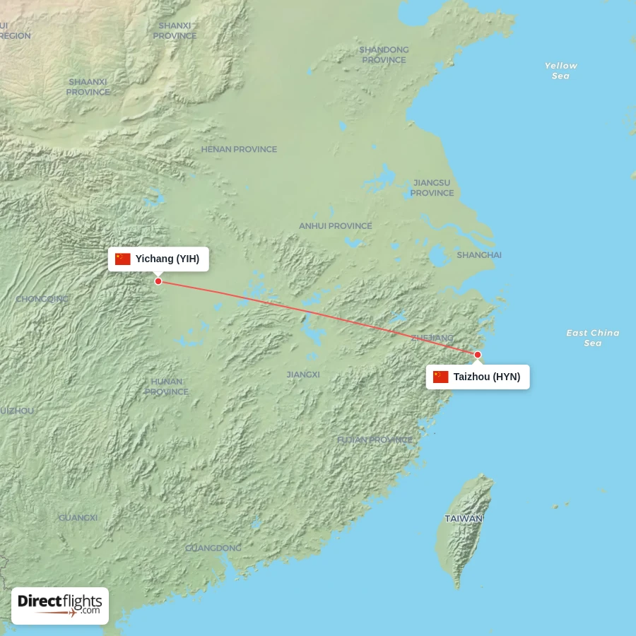 HYN - YIH route map
