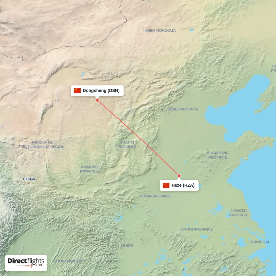 HZA - DSN route map