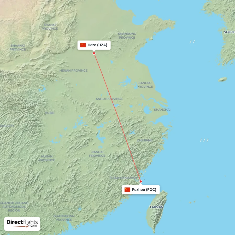 HZA - FOC route map