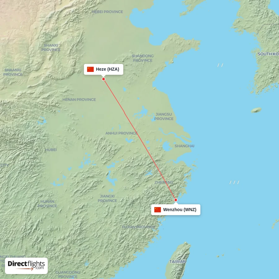HZA - WNZ route map