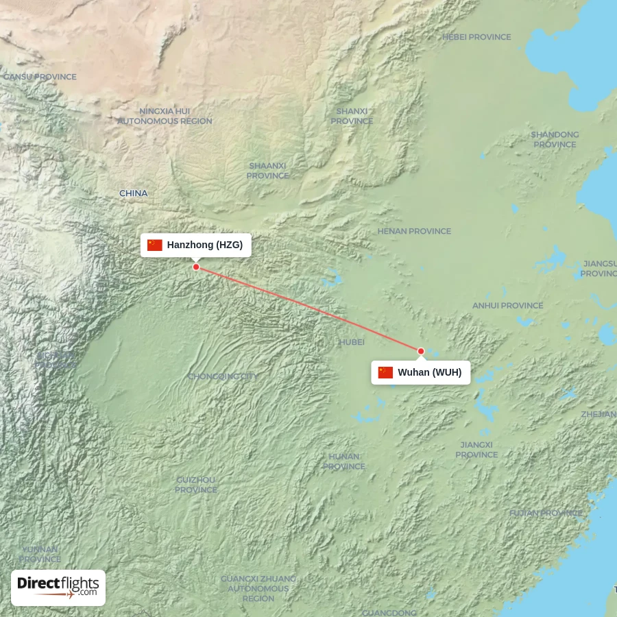 HZG - WUH route map