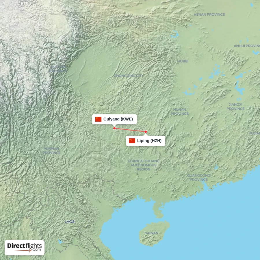 HZH - KWE route map