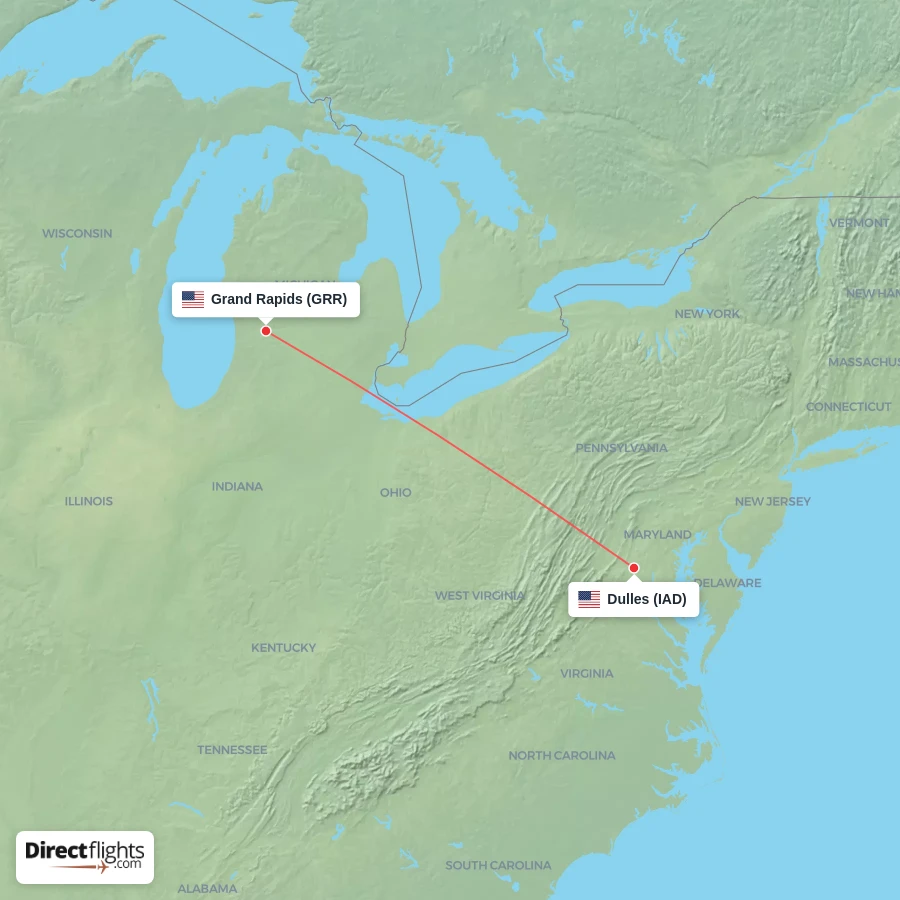 IAD - GRR route map