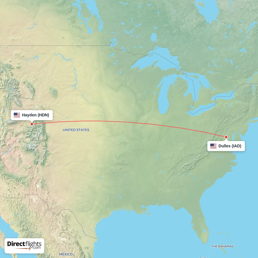 IAD - HDN route map