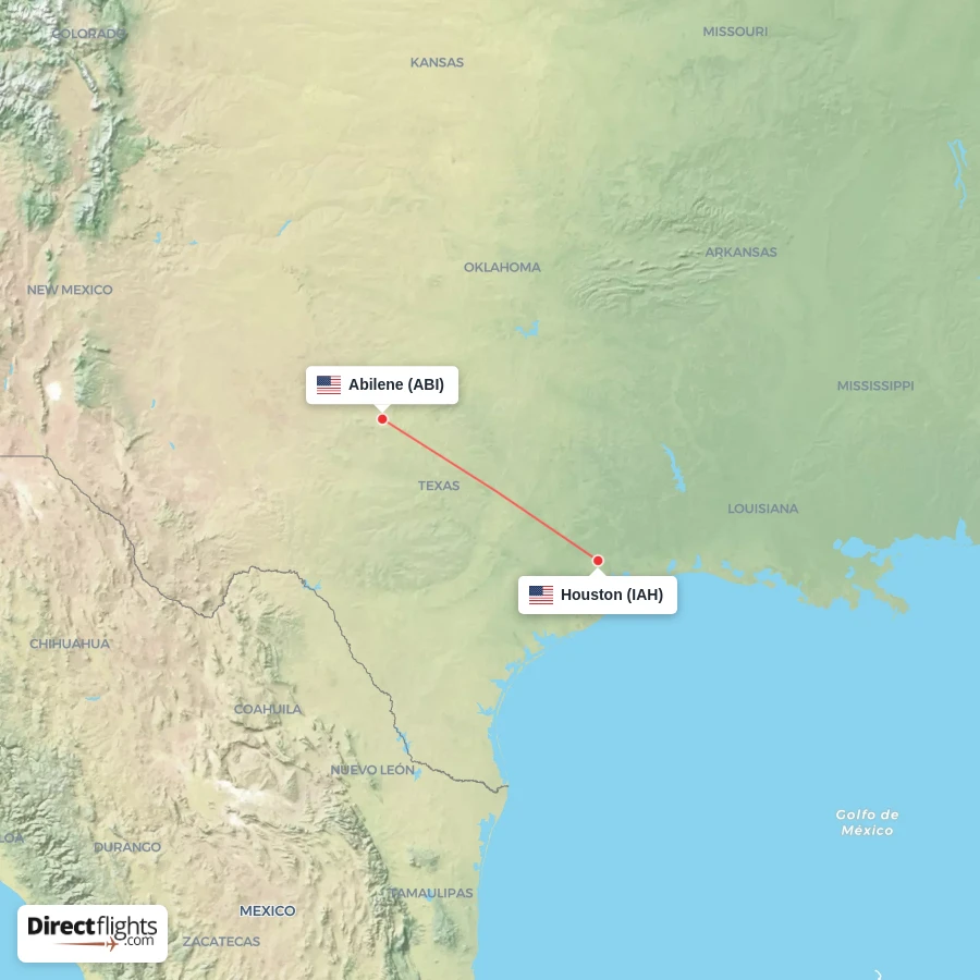 IAH - ABI route map