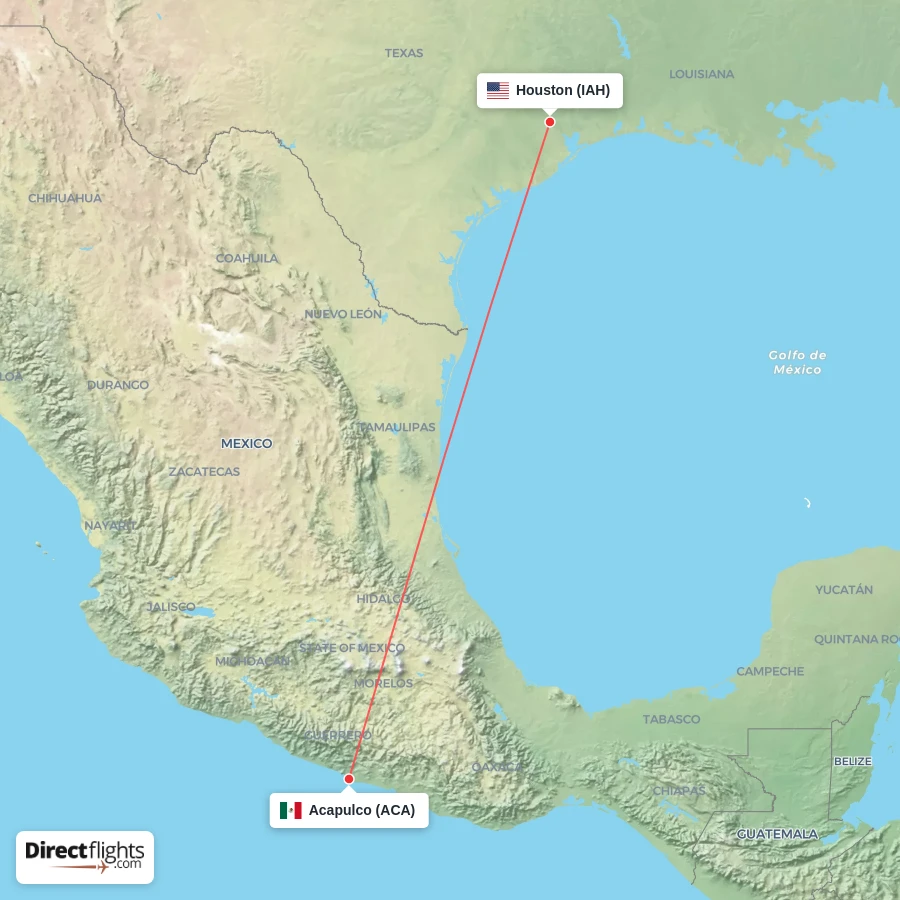 IAH - ACA route map