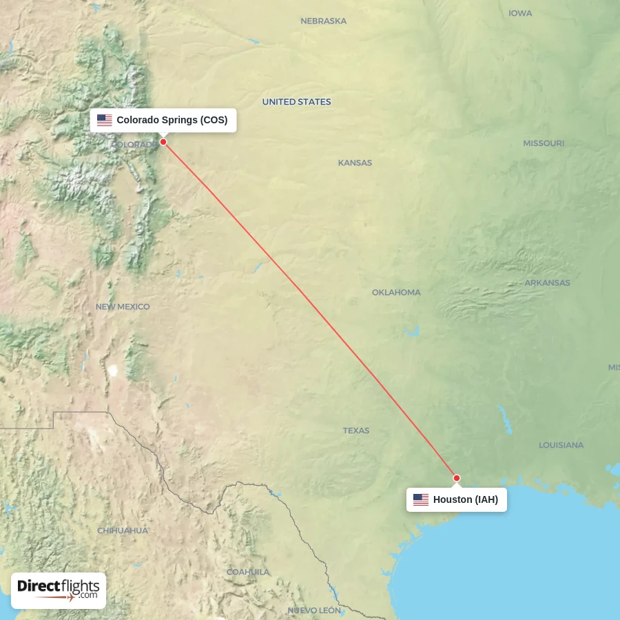 IAH - COS route map