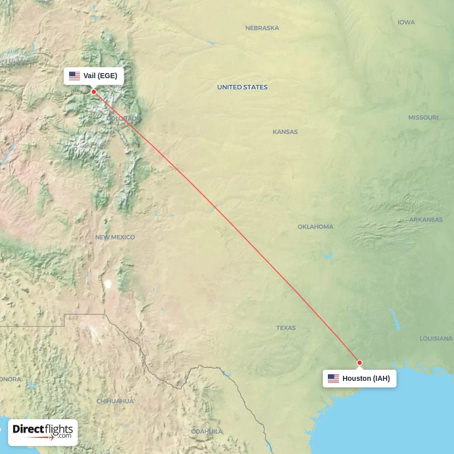 IAH - EGE route map