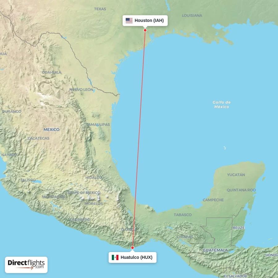IAH - HUX route map