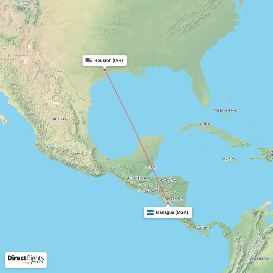 IAH - MGA route map