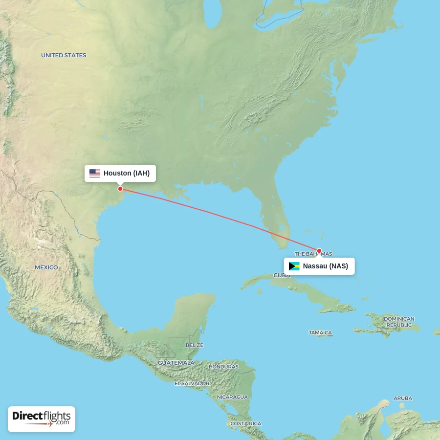 IAH - NAS route map