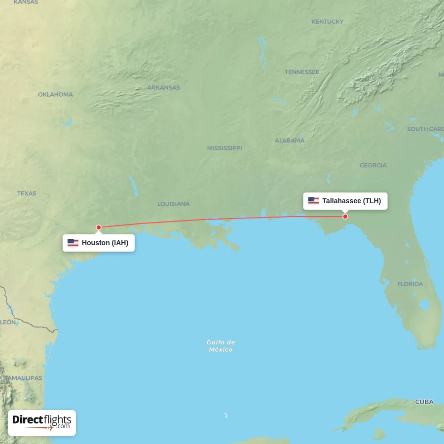 IAH - TLH route map