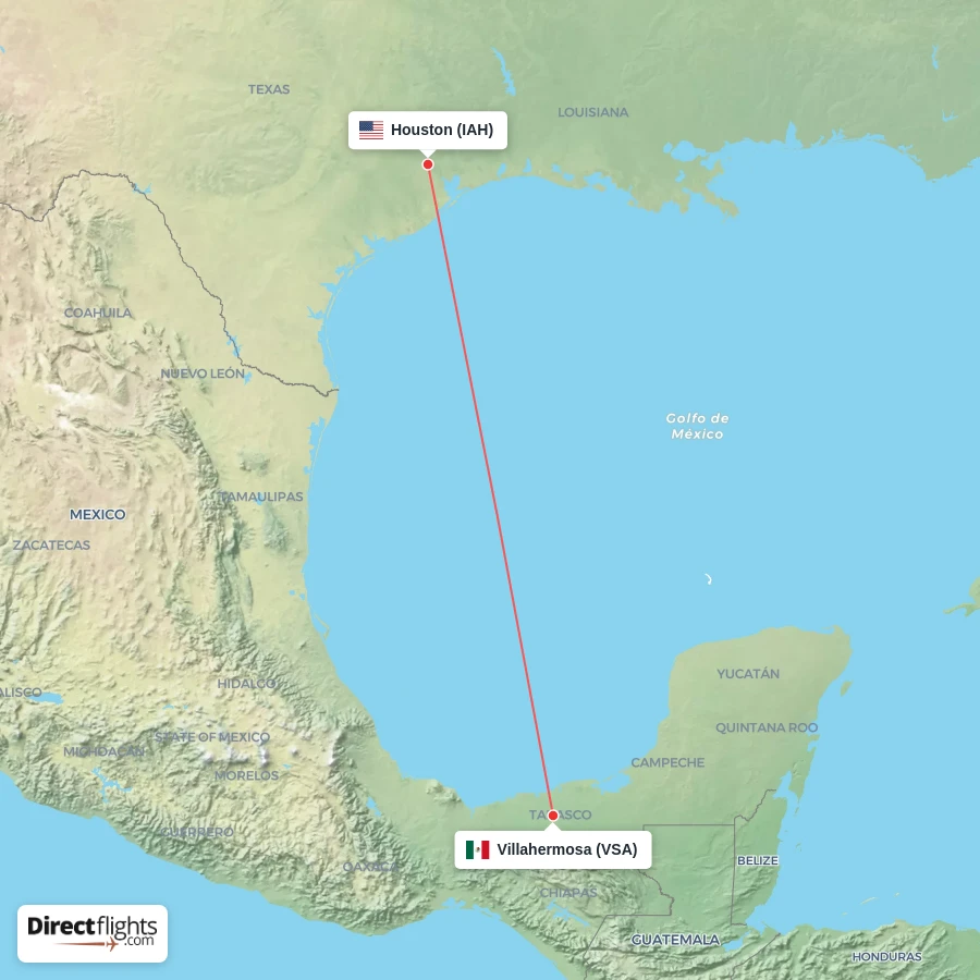 IAH - VSA route map
