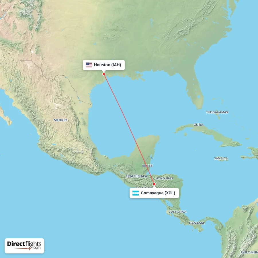 IAH - XPL route map