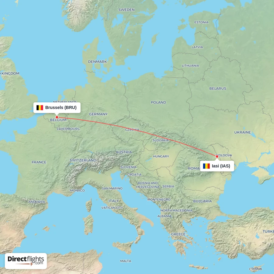 IAS - BRU route map