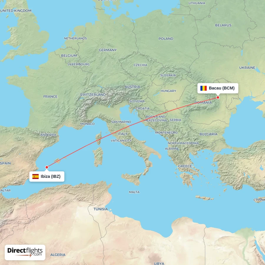 IBZ - BCM route map