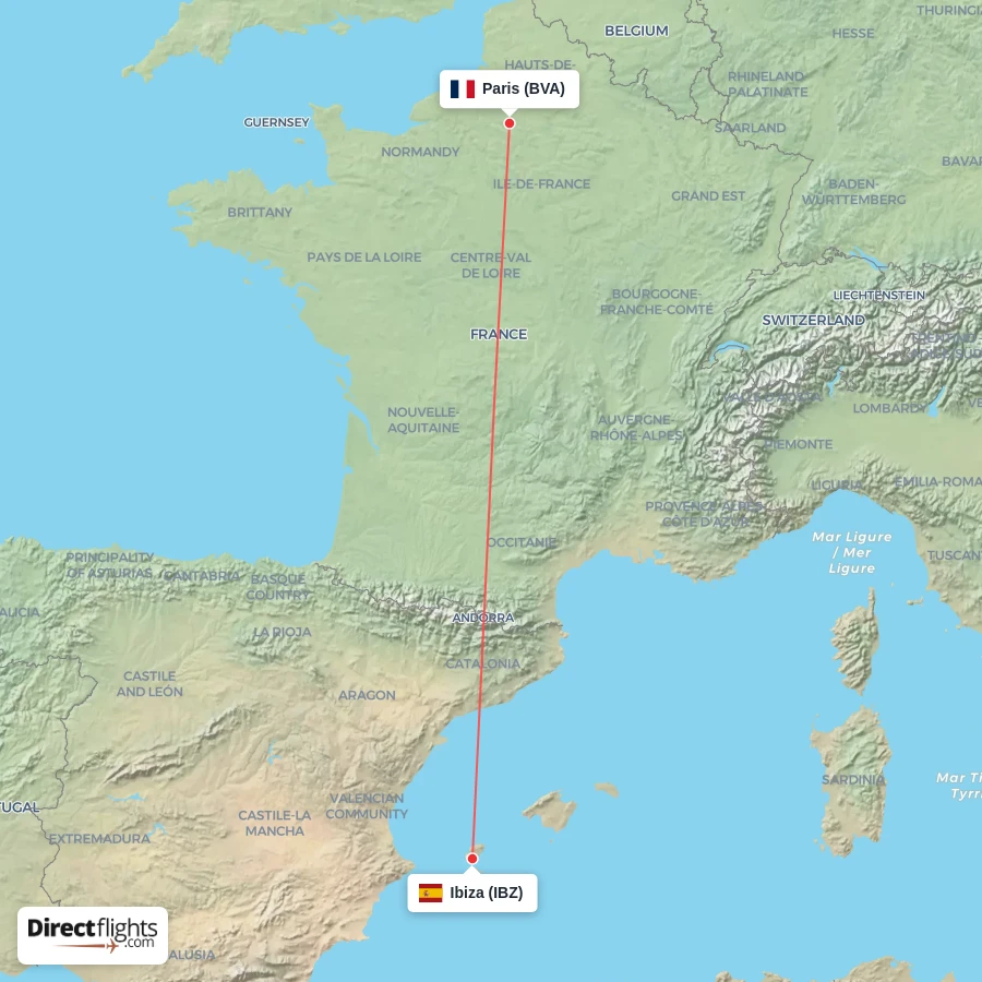 IBZ - BVA route map