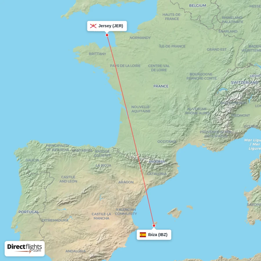 IBZ - JER route map