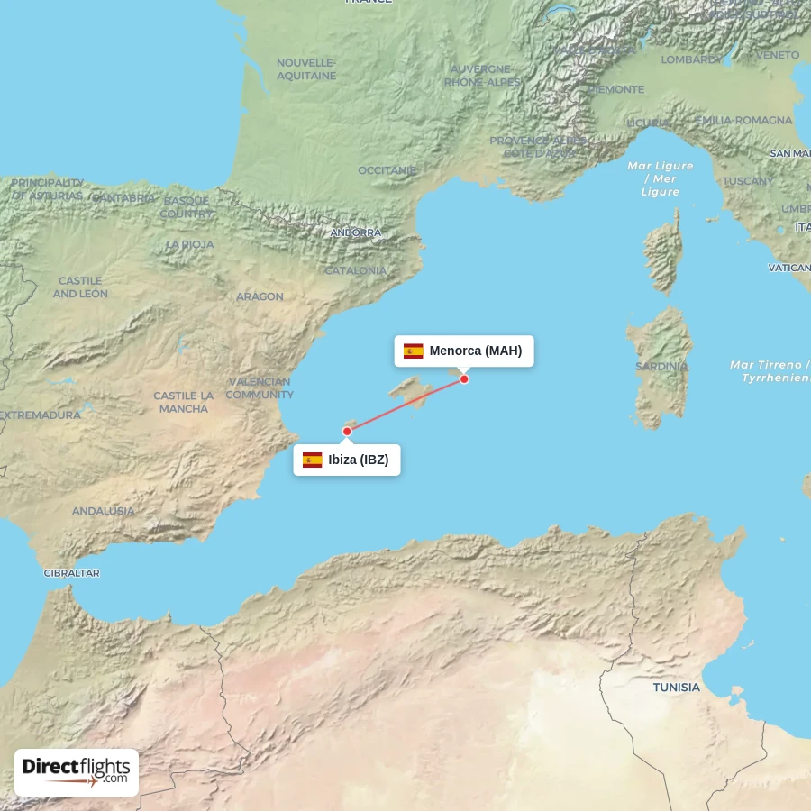IBZ - MAH route map