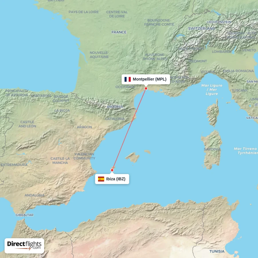 IBZ - MPL route map