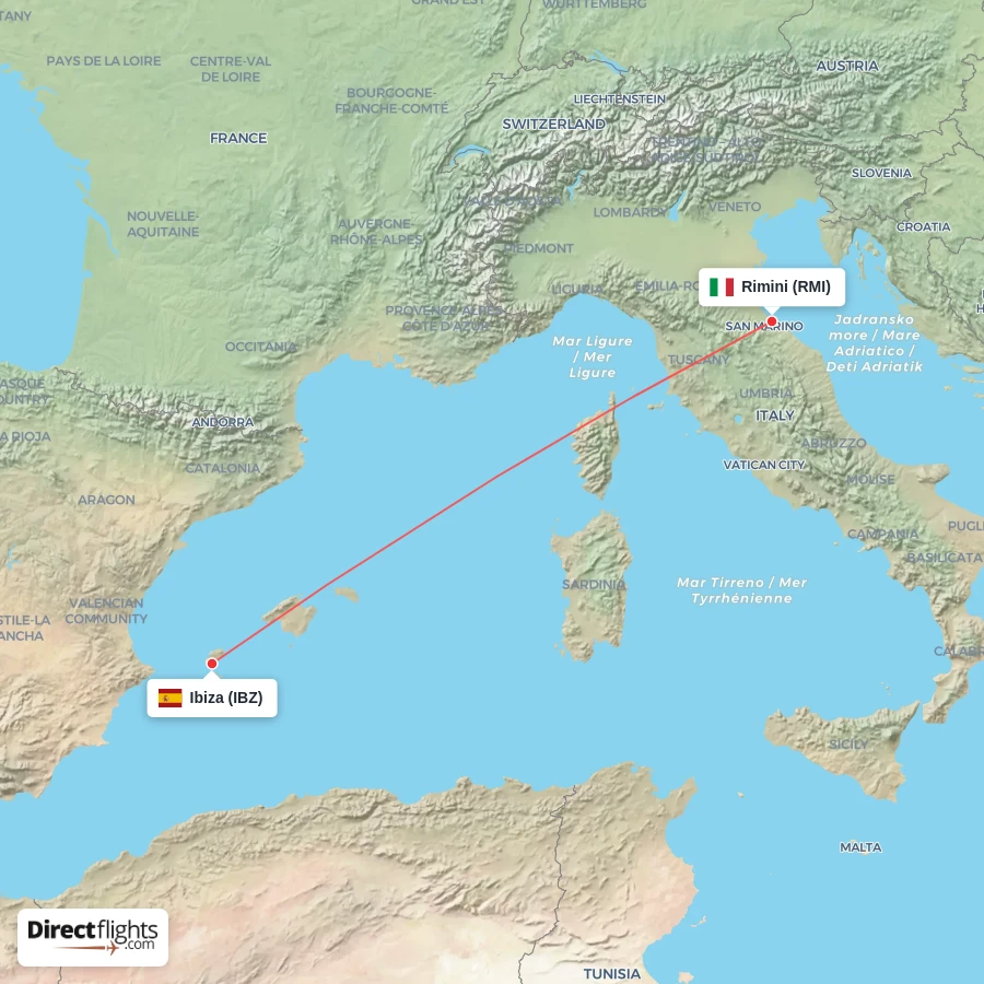 IBZ - RMI route map
