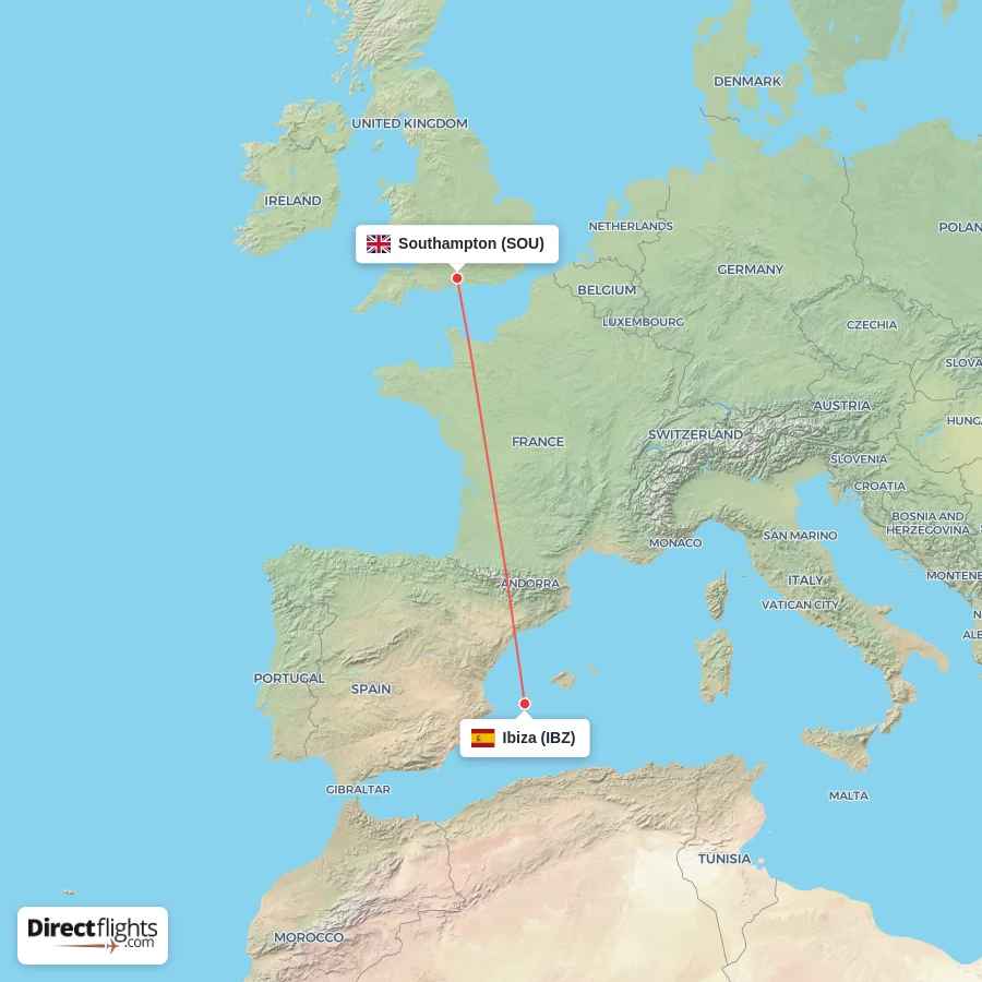 IBZ - SOU route map