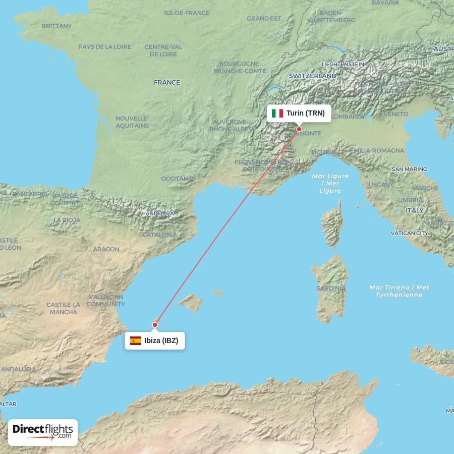 IBZ - TRN route map