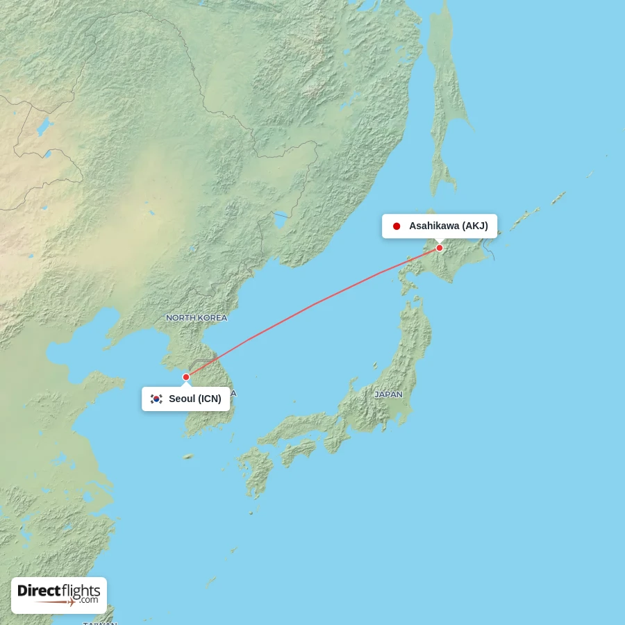ICN - AKJ route map